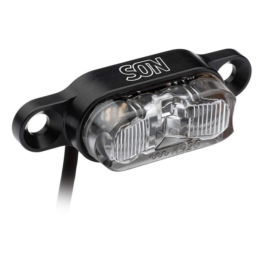 Rear light rack mount, DC 6 – 12 Volts, black / clear, 50 mm screw spacing