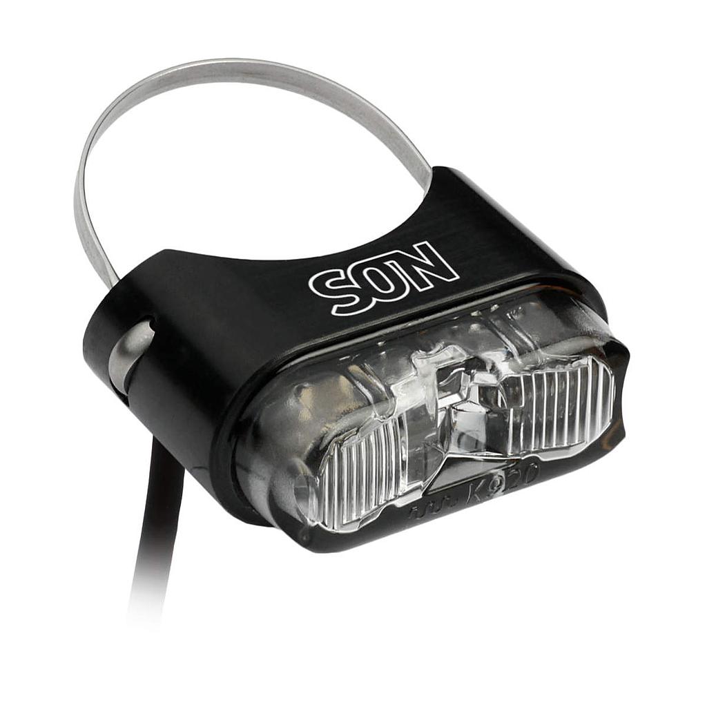 Rear light seatpost mount, DC 6 – 12 Volts, black / clear, for Ø 26 to 31.8 mm