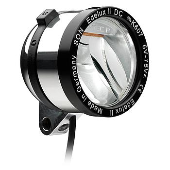 Edelux II DC, 140 cm cable, for 6 to 75 Volts, with switch, with rear light connection, polished