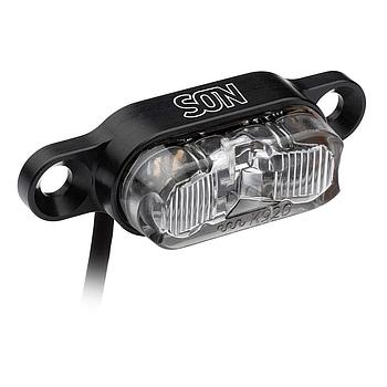 Rear light rack mount, DC 6 – 12 Volts, black / clear, 50 mm screw spacing