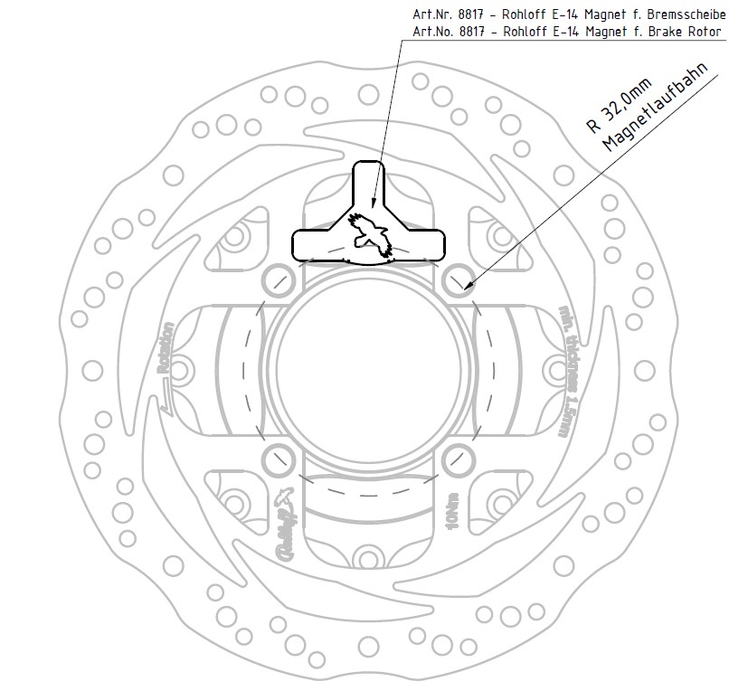 Rohloff E-14 Magnet for 1.8mm rotors (gris)