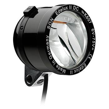 Edelux II DC, 140 cm cable, for 6 to 75 Volts, with switch, with rear light connection, black anodized