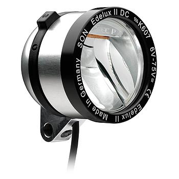 Edelux II DC, 140 cm cable, for 6 to 75 Volts, with switch, with rear light connection, silver anodized