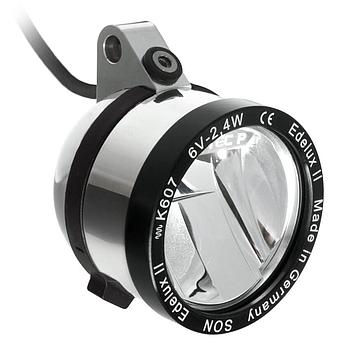 Edelux II upside down, switched, polished, 140 cm cable, rear light connection